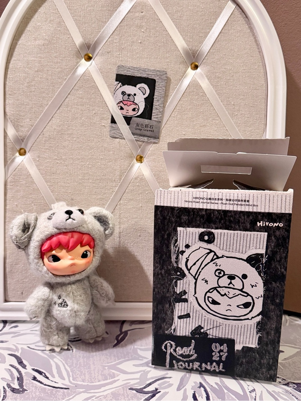 POP MART Hirono Road Journal Blind Box Plush Pendant-Grey Gravel
